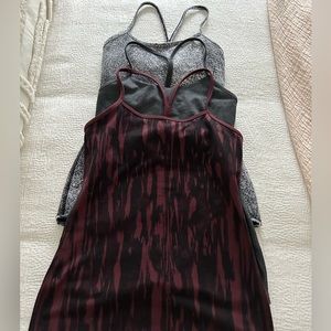 3 lululemon y tanks. Size 4.